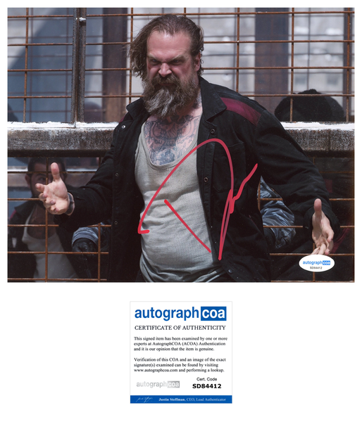 David Harbour Black Widow Signed Autograph 8x10 Photo ACOA