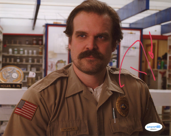 David Harbour Stranger Things Signed Autograph 8x10 Photo ACOA