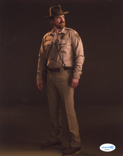 David Harbour Stranger Things Signed Autograph 8x10 Photo ACOA