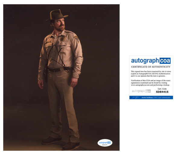 David Harbour Stranger Things Signed Autograph 8x10 Photo ACOA
