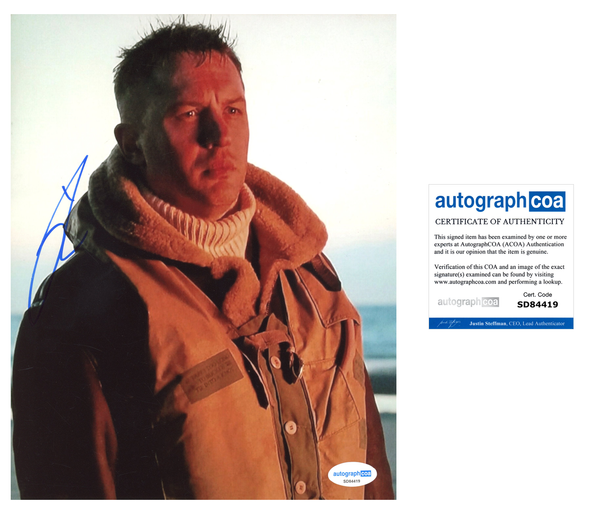Tom Hardy Dunkirk Signed Autograph 8x10 Photo ACOA