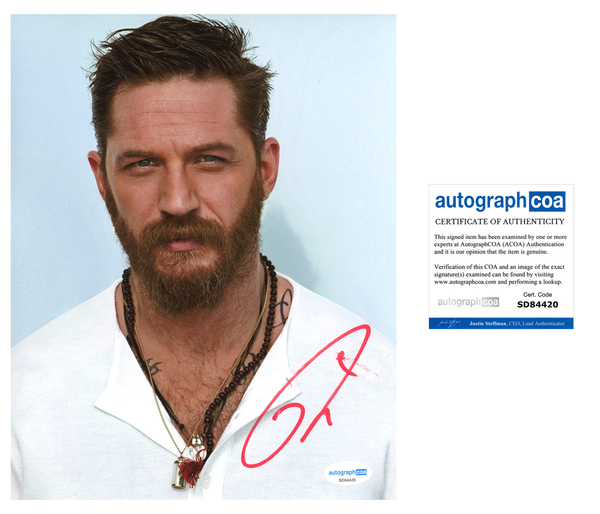 Tom Hardy Signed Autograph 8x10 Photo ACOA