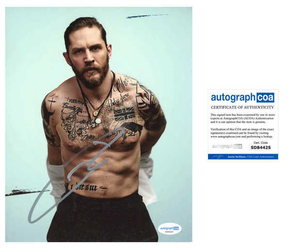 Tom Hardy Venom Signed Autograph 8x10 Photo ACOA