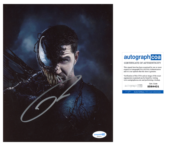 Tom Hardy Venom Signed Autograph 8x10 Photo ACOA