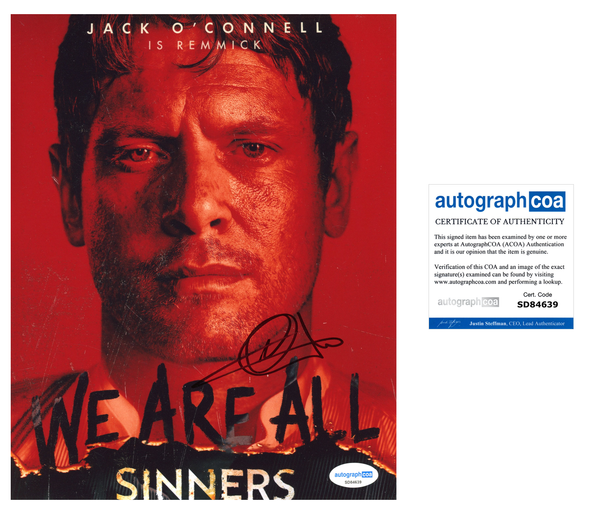 Jack O'Connell Sinners Signed Autograph 8x10 Photo ACOA