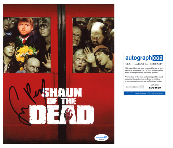 Simon Pegg Shaun of the Dead Signed Autograph 8x10 Photo ACOA