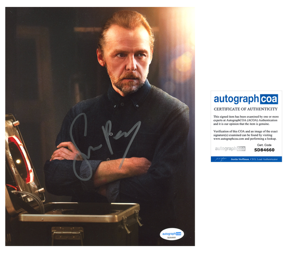 Simon Pegg Mission Impossible Signed Autograph 8x10 Photo ACOA