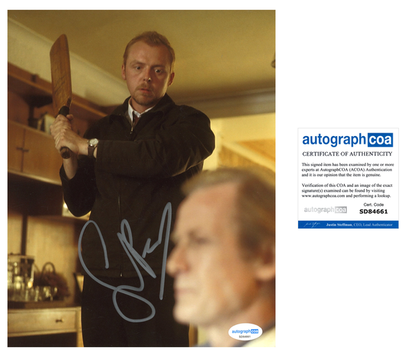 Simon Pegg Shaun of the Dead Signed Autograph 8x10 Photo ACOA