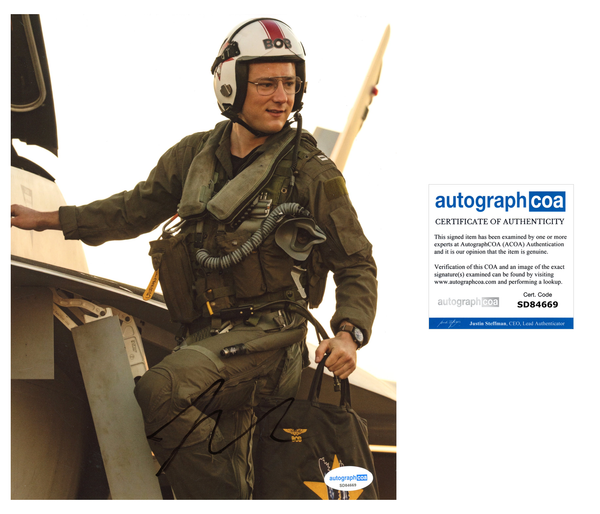 Lewis Pullman Top Gun Signed Autograph 8x10 Photo ACOA