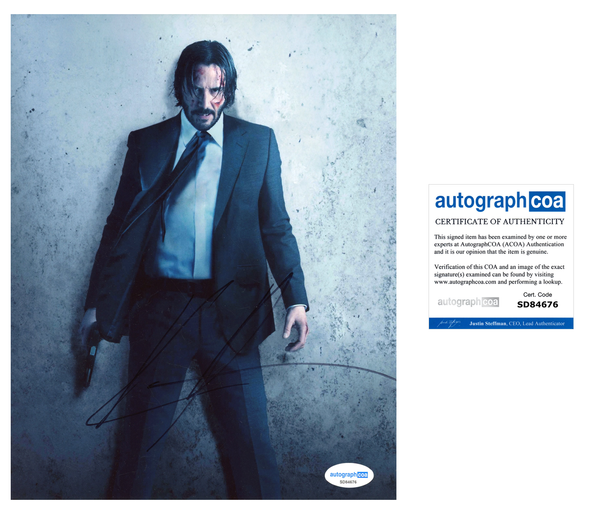 Keanu Reeves John Wick Signed Autograph 8x10 Photo ACOA