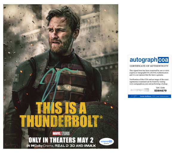 Wyatt Russell Thunderbolts Signed Autograph 8x10 Photo ACOA