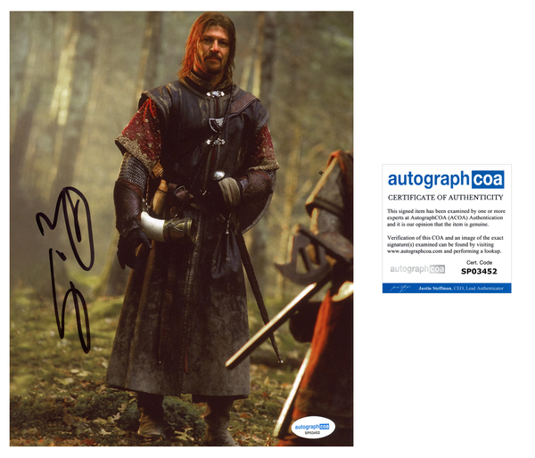 Sean Bean Lord of the Rings Signed Autograph 8x10 Photo ACOA