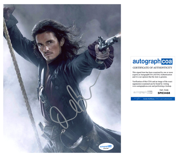 Orlando Bloom Pirates Signed Autograph 8x10 Photo ACOA