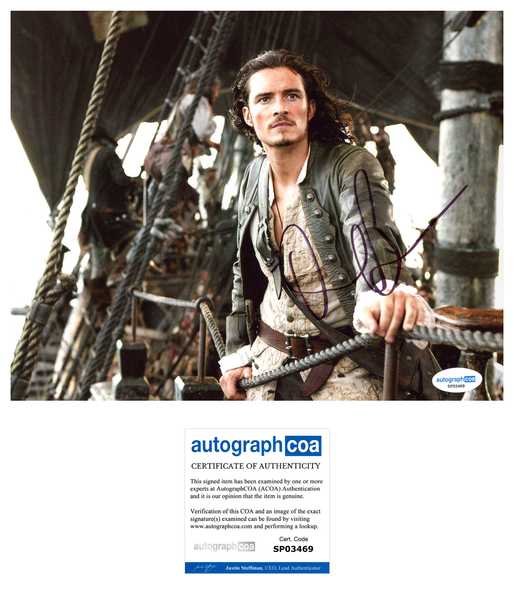 Orlando Bloom Pirates Signed Autograph 8x10 Photo ACOA