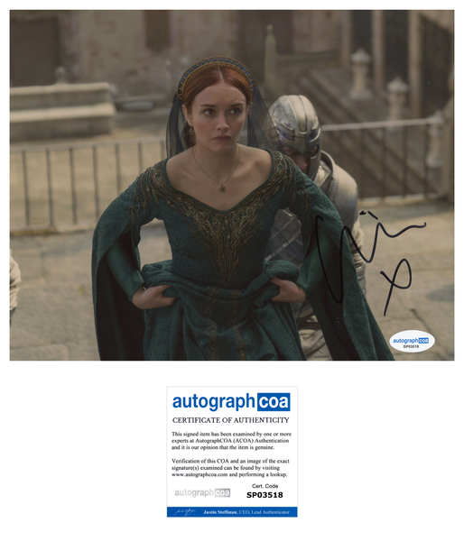 Olivia Cooke House of the Dragon Signed Autograph 8x10 Photo ACOA