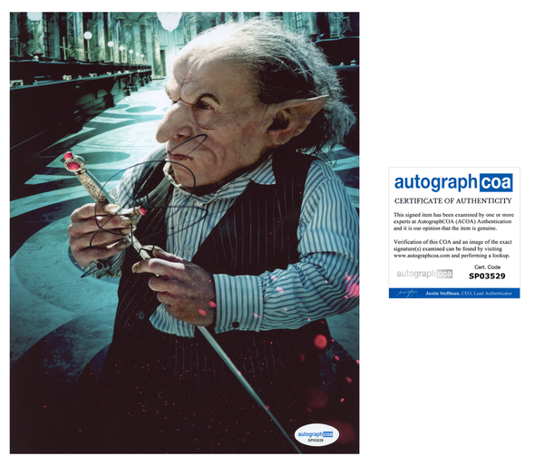 Warwick Davis Harry potter Signed Autograph 8x10 Photo ACOA