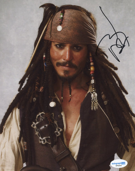Johnny Depp Pirates Signed Autograph 8x10 Photo ACOA