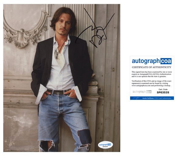 Johnny Depp Signed Autograph 8x10 Photo ACOA