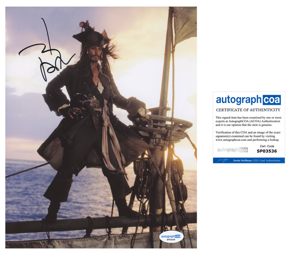 Johnny Depp Pirates Signed Autograph 8x10 Photo ACOA