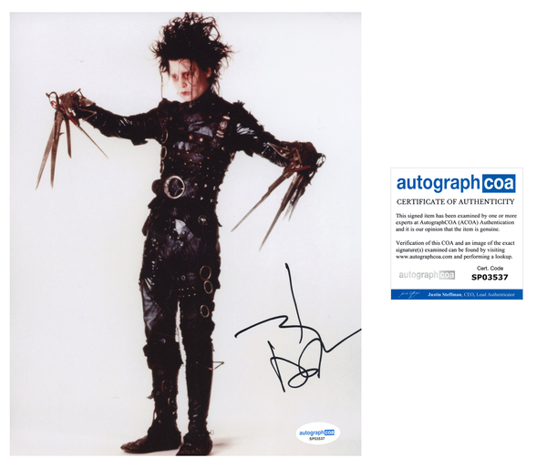Johnny Depp Edward Scissorhands Signed Autograph 8x10 Photo ACOA