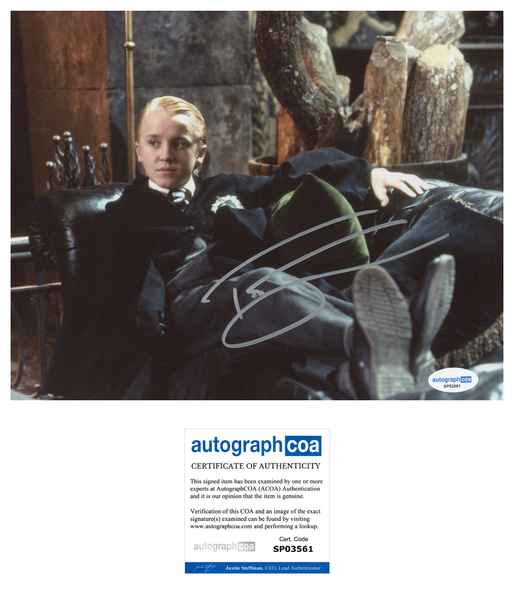Tom Felton Harry Potter SIgned Autograph 8x10 Photo ACOA