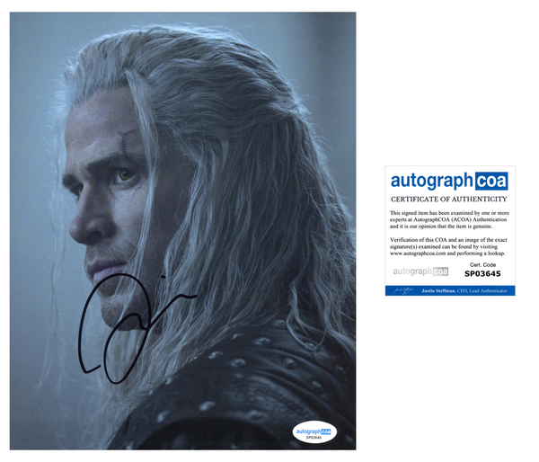 Liam Hemsworth Witcher Signed Autograph 8x10 Photo ACOA