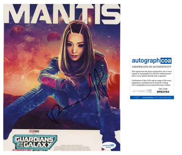 Pom Klementieff Guardians Signed Autograph 8x10 Photo ACOA