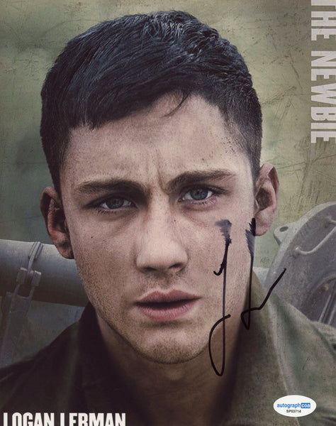 Logan Lerman Fury Signed Autograph 8x10 Photo ACOA