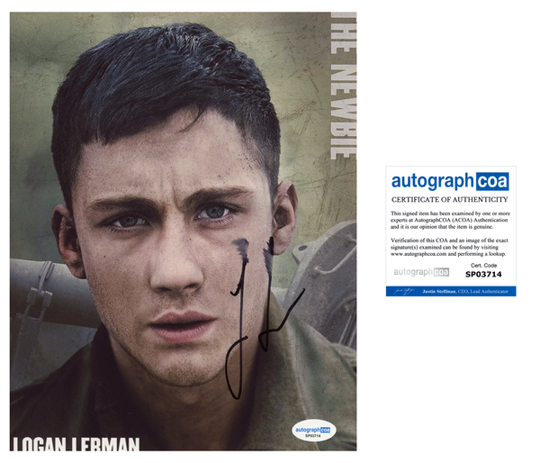Logan Lerman Fury Signed Autograph 8x10 Photo ACOA