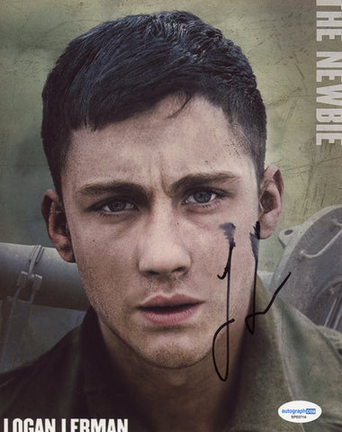 Logan Lerman Fury Signed Autograph 8x10 Photo ACOA
