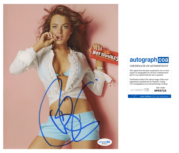 Lindsay Lohan Sexy Signed Autograph 8x10 Photo ACOA