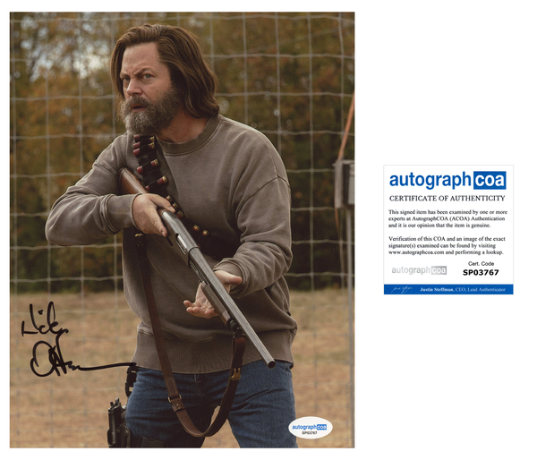 Nick Offerman Last of Us Signed Autograph 8x10 Photo ACOA