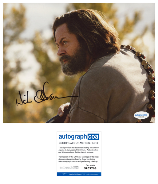 Nick Offerman Last of Us Signed Autograph 8x10 Photo ACOA
