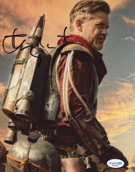 Timothy Olyphant Mandalorian Signed Autograph 8x10 Photo ACOA
