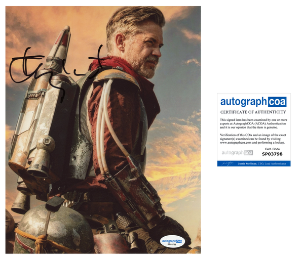 Timothy Olyphant Mandalorian Signed Autograph 8x10 Photo ACOA