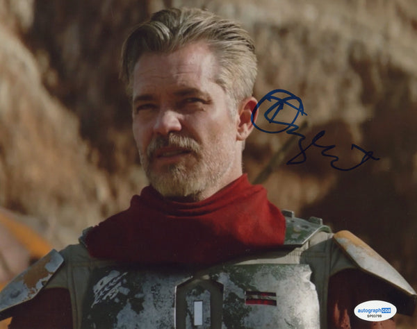 Timothy Olyphant Mandalorian Signed Autograph 8x10 Photo ACOA