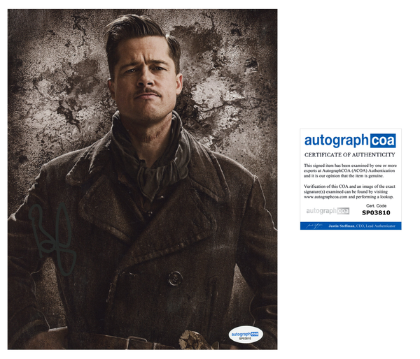 Brad Pitt Inglorious Basterds Signed Autograph 8x10 Photo ACOA