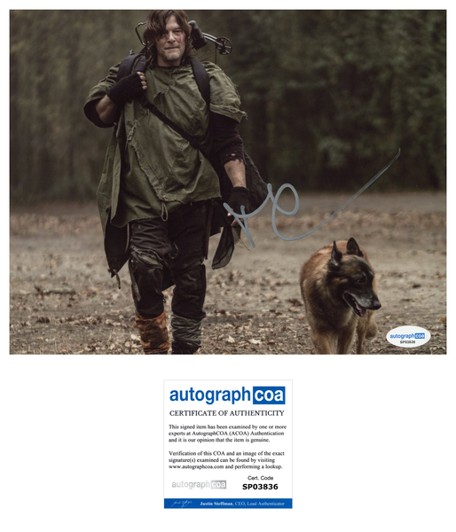 Noman Reedus Walking Dead Signed Autograph 8x10 Photo ACOA