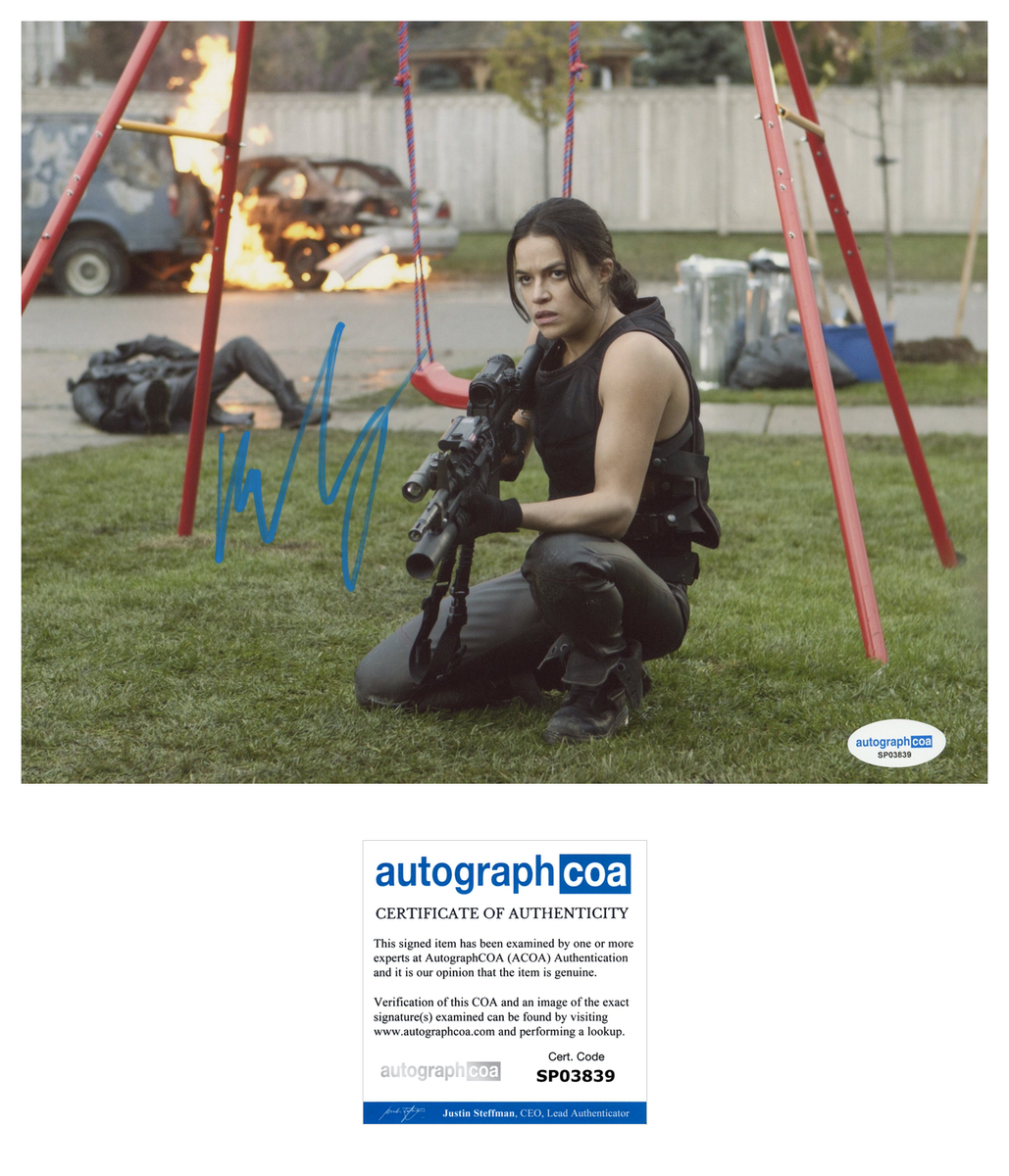 Michelle R Outlaw Michelle Rodriguez Resident Evil Signed Autograph 8x10 Photo ACOA ...