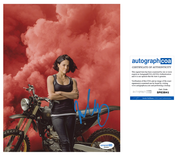 Michelle Rodriguez Fast and Furious Signed Autograph 8x10 Photo ACOA