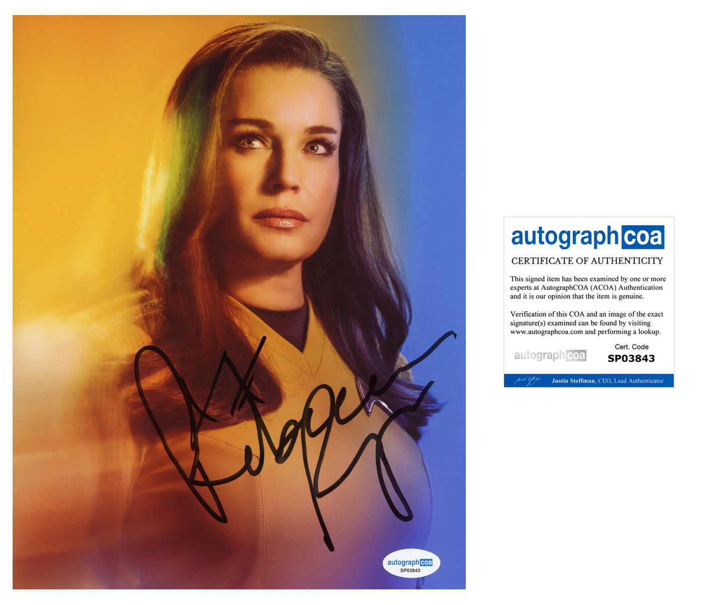 Rebecca Romijn Star Trek Signed Autograph 8x10 Photo ACOA | Outlaw