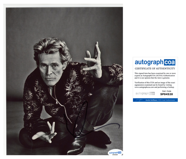 Willem Dafoe Spider-Man Signed Autograph 8x10 photo ACOA - Outlaw Hobbies Authentic Autographs