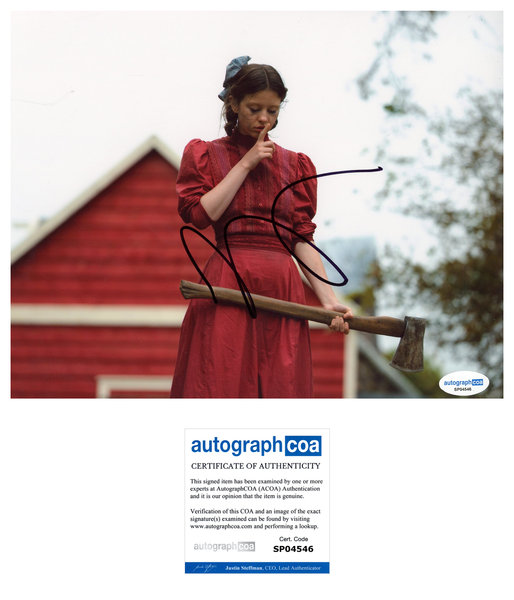 Mia Goth Pearl Signed Autograph 8x10 Photo ACOA