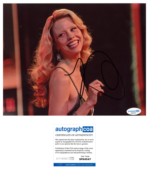 Mia Goth Pearl Signed Autograph 8x10 Photo ACOA