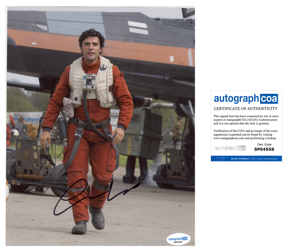 Oscar Isaac Star Wars Signed Autograph 8x10 Photo ACOA