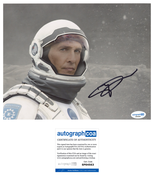 Matthew McConaughey Interstellar Signed Autograph 8x10 Photo ACOA
