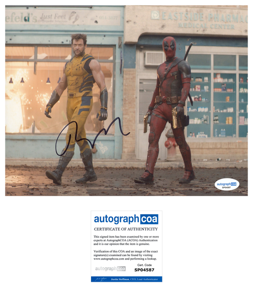 Ryan Reynolds Deadpool Signed Autograph 8x10 Photo ACOA
