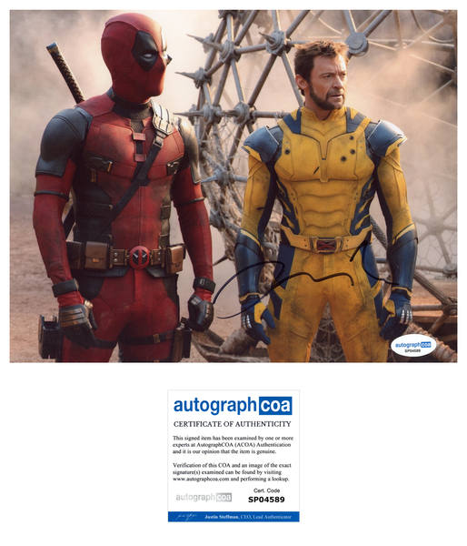 Ryan Reynolds Deadpool Signed Autograph 8x10 Photo ACOA
