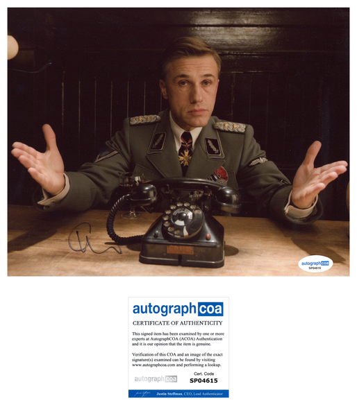 Christoph Waltz Inglorious Basterds Signed Autograph 8x10 Photo ACOA
