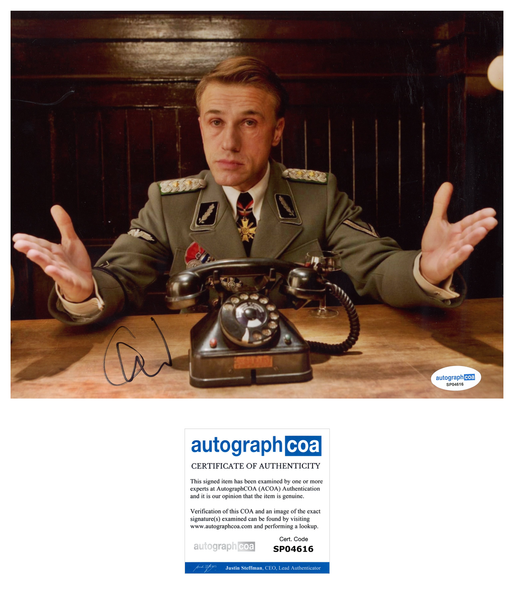 Christoph Waltz Inglorious Basterds Signed Autograph 8x10 Photo ACOA